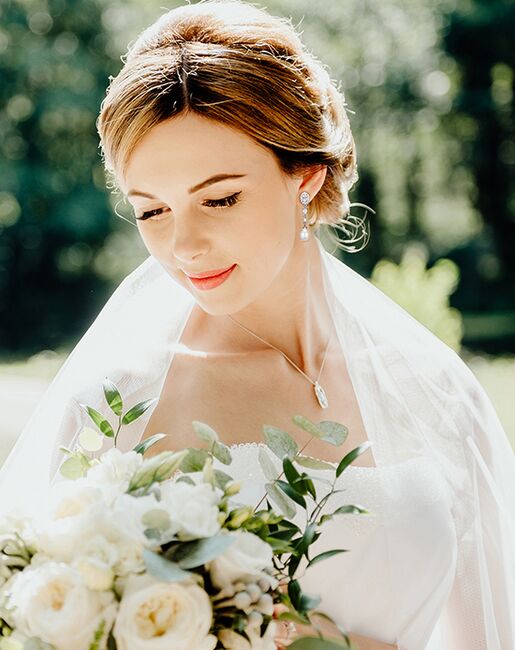 AW Bridal AW BRIDAL Cubic Zirconia Wedding Earrings Bridal Dangle Earrings for Women Pearl Stud Earrings for Brides Bridesmaid (Silver) Silver - 5