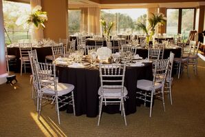 Silver, Black and White Florida Reception Decor