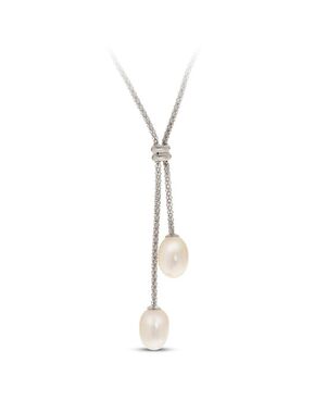 Kay Jewelers Cultured Pearl Lariat Necklace Sterling Silver Wedding Necklace photo