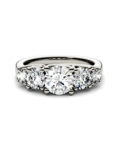 Forever One Moissanite Unique Cut Engagement Ring