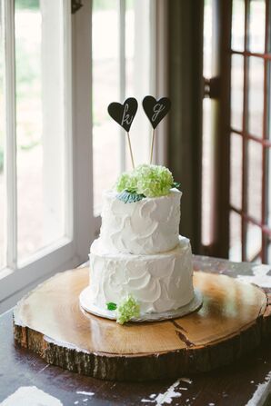 Floral Wedding Cake With Initials
