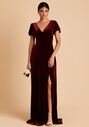 Birdy Grey Hannah Dress in Velvet Cabernet V-Neck Bridesmaid Dress - thumbnail - 1