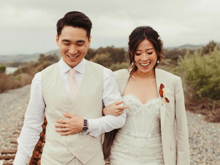 couple hugging and smiling