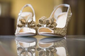 Gold Glitter Heels