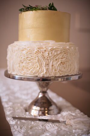 Gold and Ivory Two Tier Cake
