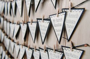 Nautical Pennant Flag Escort Cards
