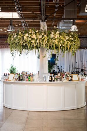 Suspended Vine, Amaranthus and Hydrangea Bar Floral Arrangement