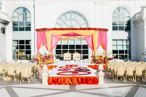 Modern Pink and Orange Mandap