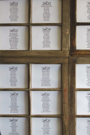 Vintage Windowpane With Escort Cards