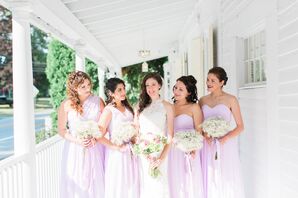 Strapless Lavender Bridesmaid Dresses