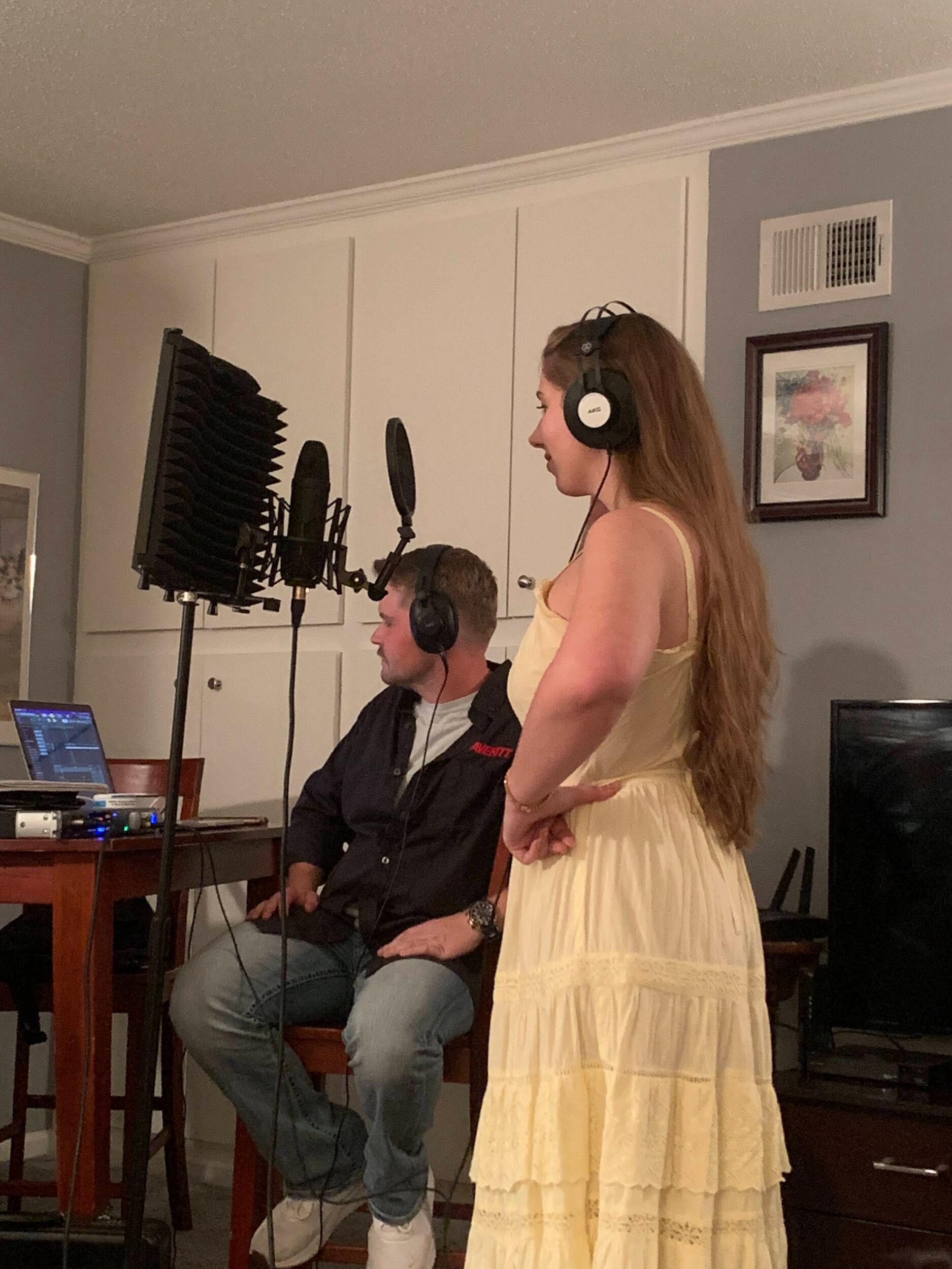 Two weeks after we met at church! Recording "Pages Turned" :)