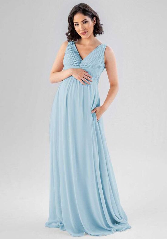 Kennedy Blue Paisley V-Neck Bridesmaid Dress - 1