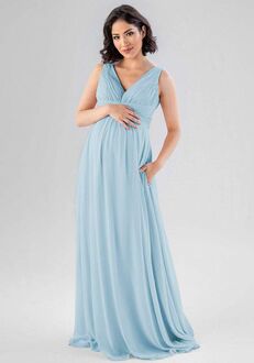 Kennedy Blue Paisley V-Neck Bridesmaid Dress