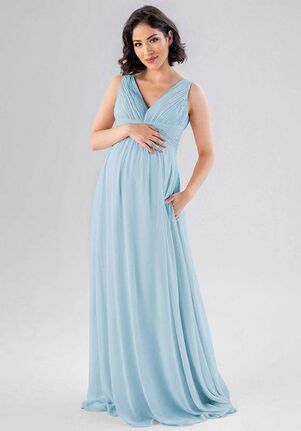 Kennedy Blue Paisley V-Neck Bridesmaid Dress