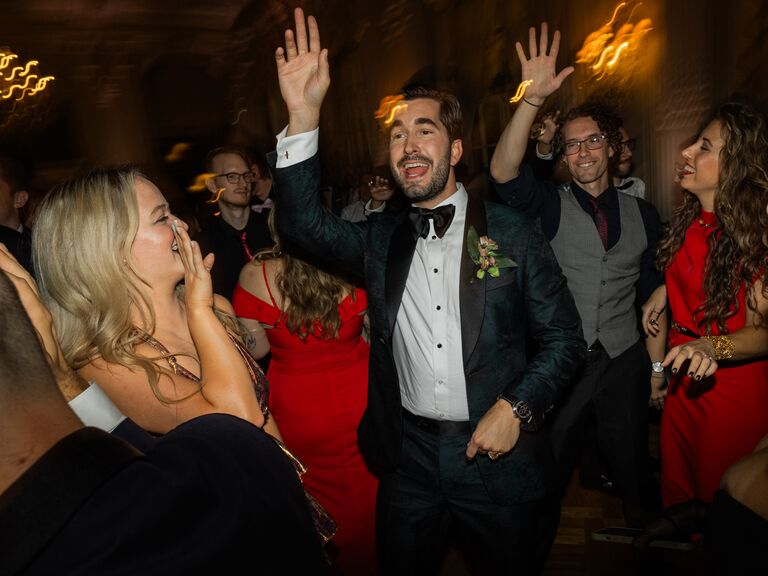 Michael Mendieta dancing at his wedding reception