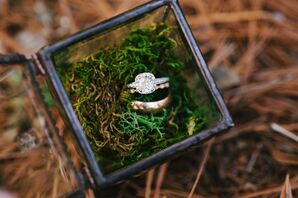 White Gold Engagement Ring With Diamond Halo