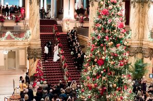 Wedding Ceremony on Staircase at The Jefferson Hotel in Richmond, Virginia