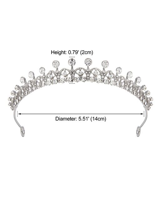 AW Bridal AW BRIDAL Crystal Tiara Crowns for Women - Sparkling Princess Tiara for Bride, Fashion Bridal Headband Hair Accessories for Wedding Birthday Prom Silver Silver Tiara - 7