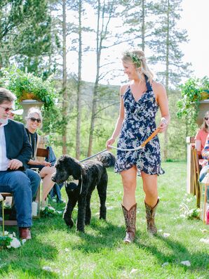 Dog Ring Bearer and Woman with Cowboy Boots