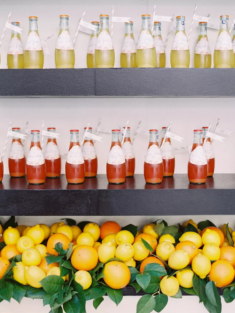 Limoncello-themed wedding favors