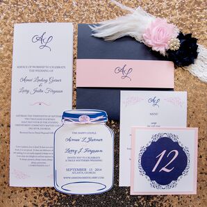 Pink and Purple Invitation Suite