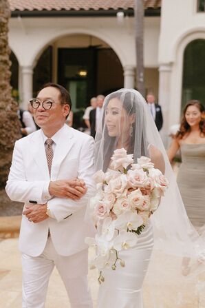 Father of the Bride Escorting Bride Down Aisle in Granite Bay, California