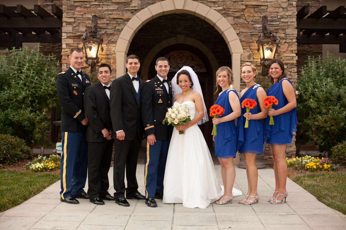Traditional Army Uniform, Blue Bridesmaid Dresses