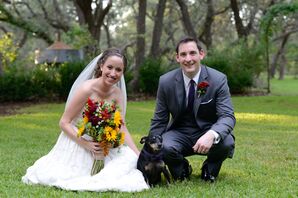 Wedding Dog With Purple Bow Tie
