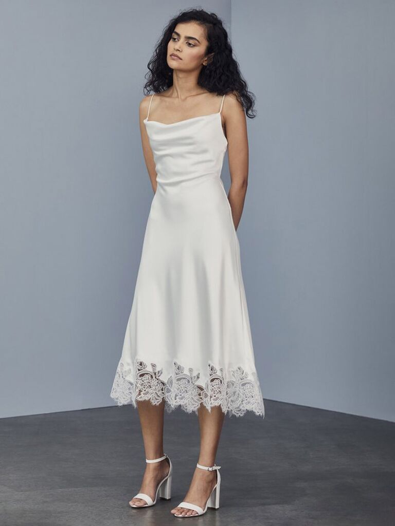 fitted midi wedding dress