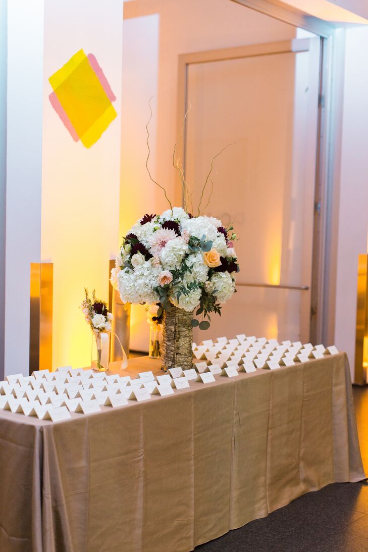 Hydrangea and Rose Arrangement in Birch Vase