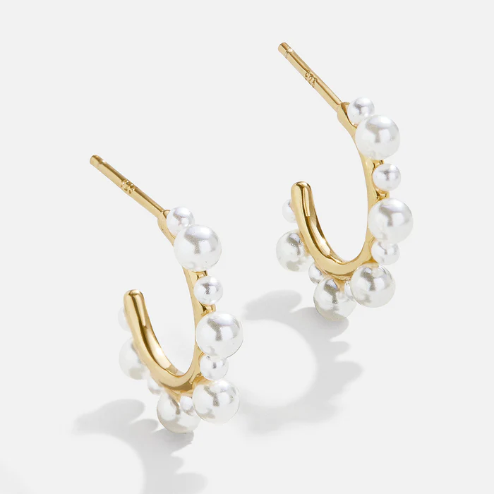 Pearl Hoop Earrings from BaubleBar for the best 12th wedding anniversary gifts