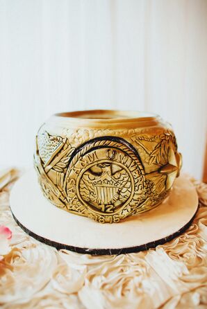 Metallic Gold Aggie Ring Groom's Cake