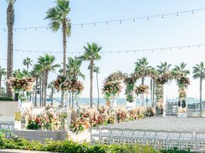 Outdoor Wedding Ceremony With Palm Trees in Huntington Beach, California