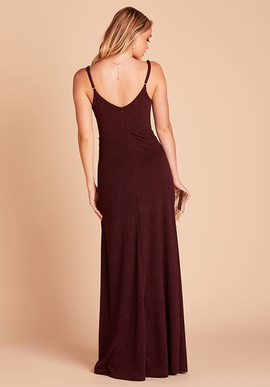 Birdy Grey Jay Crepe Dress in Cabernet V-Neck Bridesmaid Dress - 3