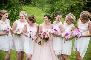 Mismatched White Lace Bridesmaid Dresses