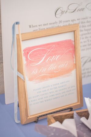 Painted Coral Wedding Sign