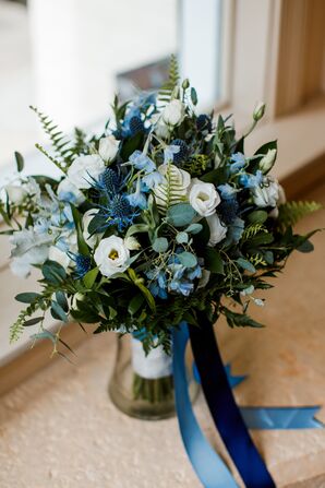 Blue Bouquet for Wedding at The Estate at Cherokee Dock in Lebanon, Tennessee