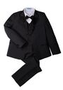 Little Tuxedos "Prodigy" Kids Dark Charcoal Tuxedo (5-Piece Set) Flower Girl Dress and Ring Bearer Outfit - thumbnail - 1