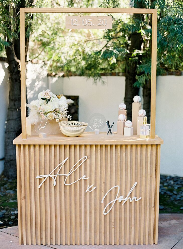 Guest Book Table Made to Look Like Baseball Concession Stand