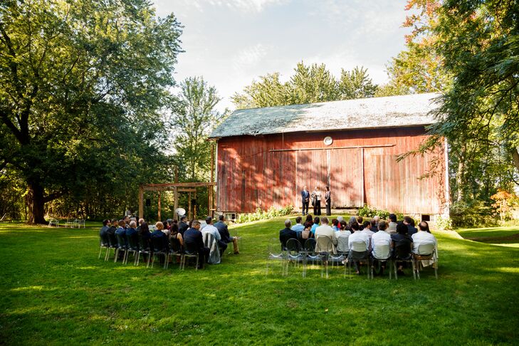 A close friend of the grooms (and one of the owners of the farmhouse) officiated the ceremony, where appeared through the barn doors (instead of walking down the aisle) to Joshua Radin's "Today."