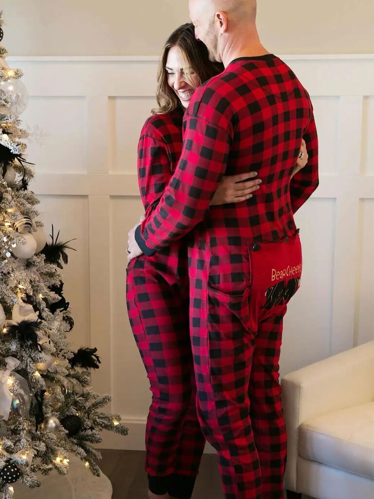 PatPat Christmas Family Matching Pajamas Set Buffalo Plaid Hooded