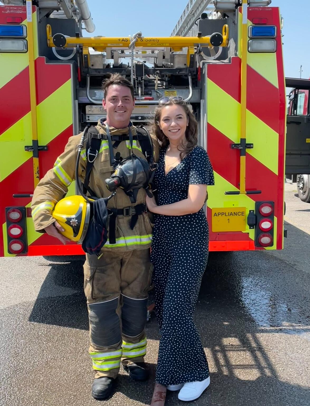 Jake passed his firefighter training 