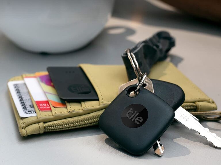 Bluetooth tile tracker on keys and a wallet last-minute anniversary gift