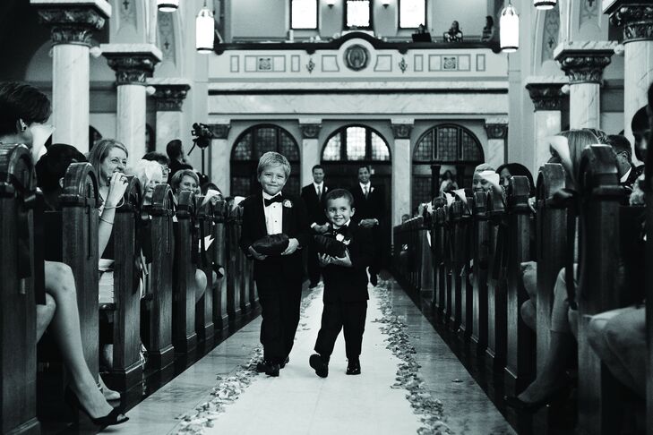 Ashley's godsons served as the ring bearers, nearly stealing the show!