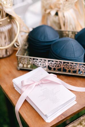 Ceremony Programs and Traditional Jewish Yarmulkes