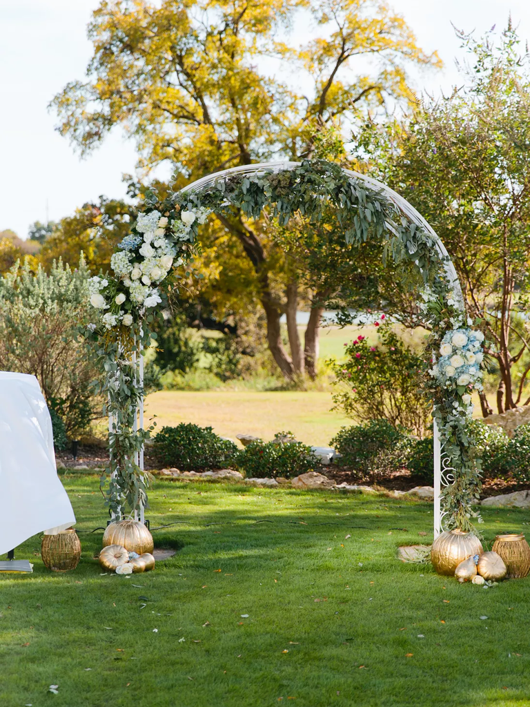 Wedding Ceremony Arch made of Eucalyptus and Hydrangea