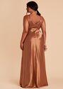 Birdy Grey Cindy Dress in Satin Rust V-Neck Bridesmaid Dress - thumbnail - 6