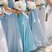 Light Blue Bridesmaids Dresses for Massachusetts Wedding