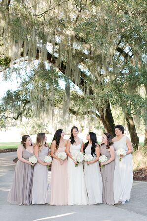 Muted Chiffon Floor-Length Bridesmaid Dresses