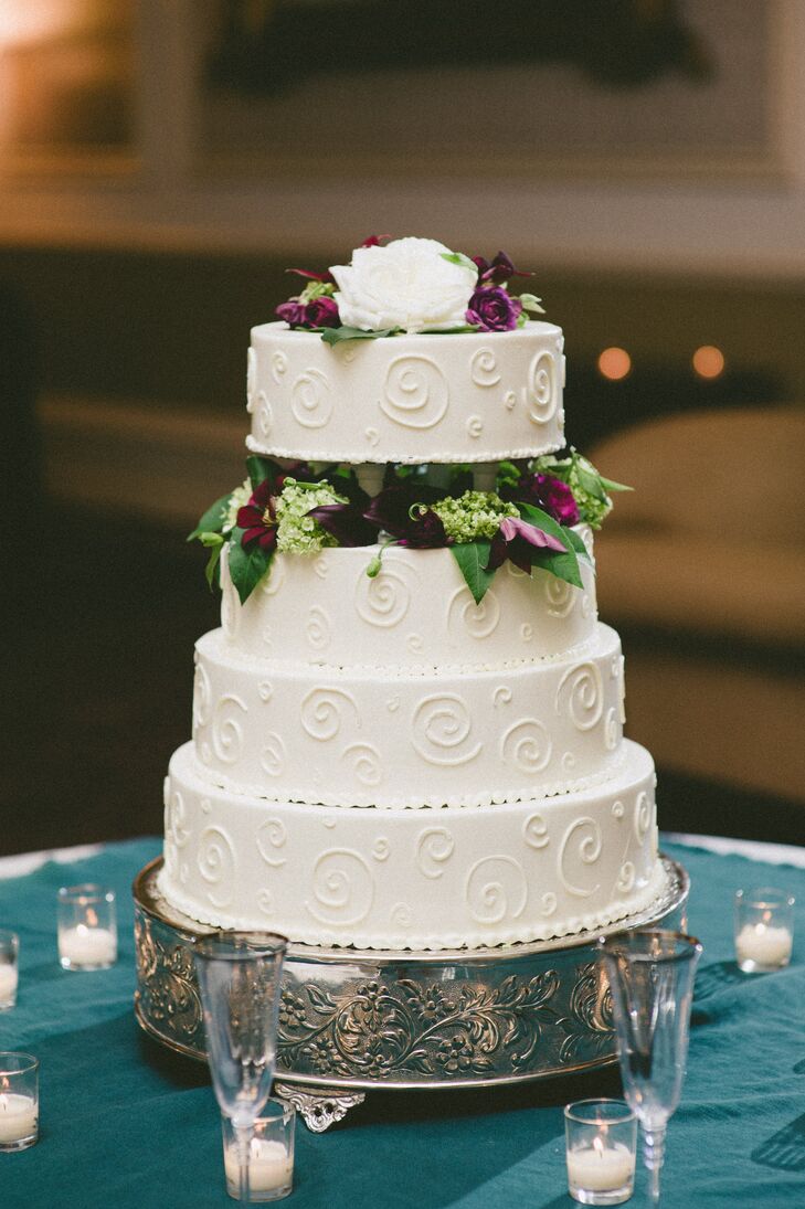 White Swirl Patterned Cake